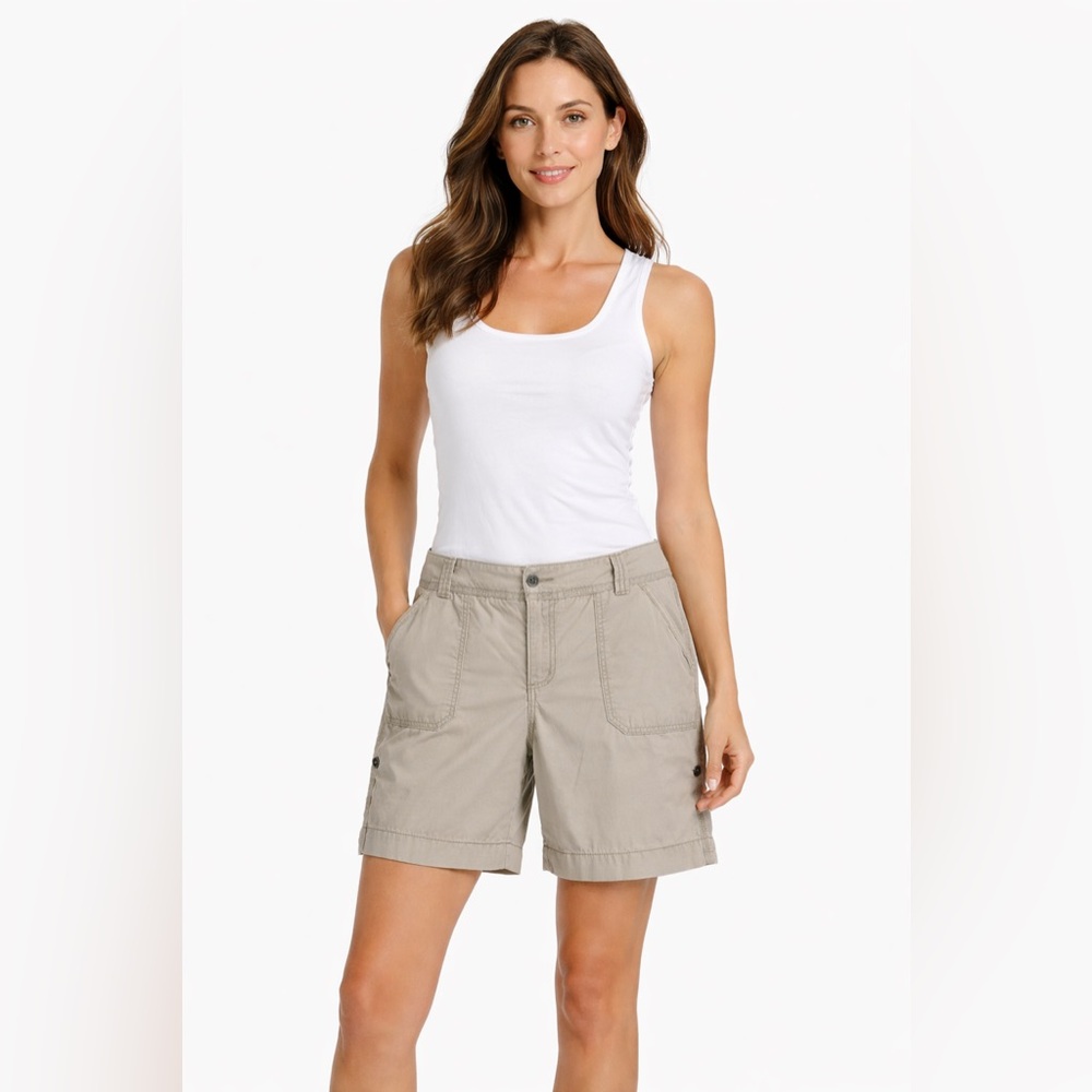 Carhartt Women’s Cargo Shorts Tan Khaki Relaxed Fit Size 14 Cotton